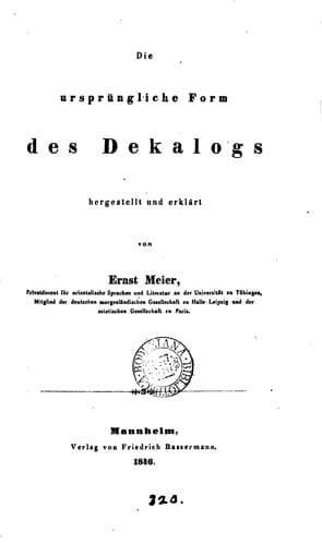Tapa de Die ursprüngliche Form des Dekalogs