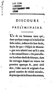 Tapa de Discours préliminaire pour servir d'introduction a la Morale de Séneque