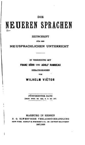 Tapa de Die neueren Sprachen