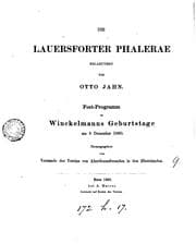 Tapa de Die Lauersforter Phalerae, Fest-progr. zu Winckelmanns Geburtstage. (Vorstande d. Vereins von ..