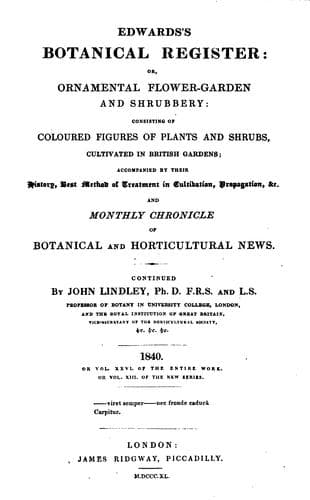 Tapa de edwards's botanical register