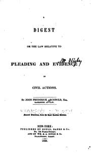 Tapa de Digest Or [sic] the Law Relative to Pleading and Evidence in Civil Actions