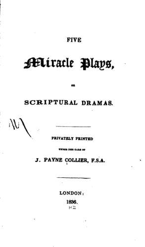 Tapa de Five Miracle Plays, Or Scriptural Dramas