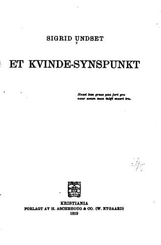 Tapa de Et kvinde-synspunkt