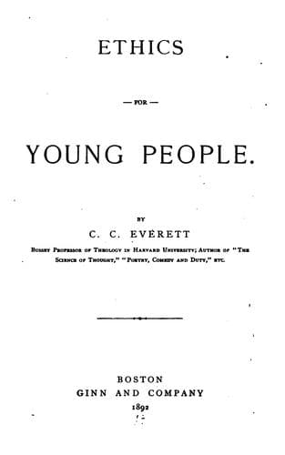 Tapa de Ethics for Young People