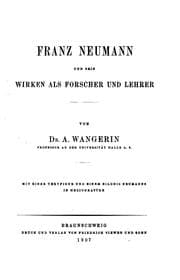 Tapa de Franz Neumann und Seim Wiken als Forscher und Lehrer