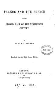 Tapa de France and the French in the second half of the nineteenth century. Transl
