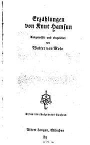 Tapa de Erzählungen von Knut Hamsun