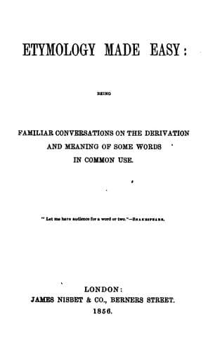 Tapa de Etymology made easy [by F.E. Bunnett]