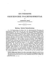Tapa de Ein unedierter griechischer Psalmenkommentar