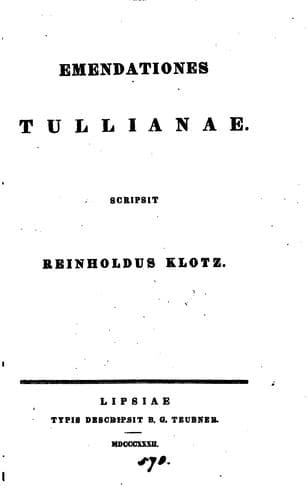 Tapa de Emendationes Tullianae