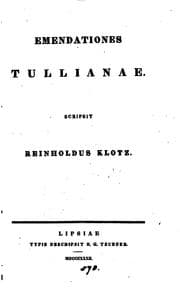 Tapa de Emendationes Tullianae