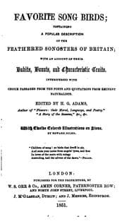Tapa de Favorite song birds; a description of the feathered songsters of Britain