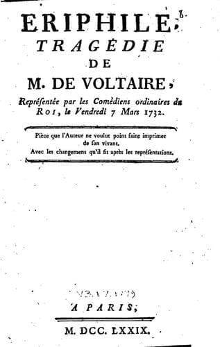 Tapa de Eriphile,: tragédie