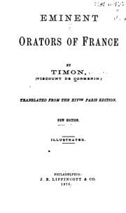 Tapa de Eminent Orators of France