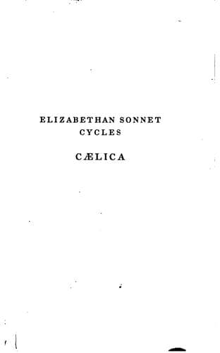 Tapa de Elizabethan Sonnet-cycles