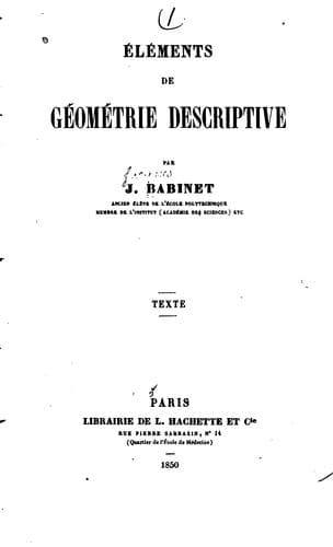 Tapa de Eléments de géométrie descriptive