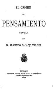 Tapa de El origen del pensamiento...: (novela)