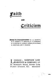 Tapa de Faith and Criticism: Essays by Congregationalists
