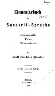 Tapa de Elementarbuch der Sanskrit-sprache: Grammatik, Text Wörterbuch