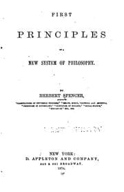 Tapa de First principles of a new system of philosophy