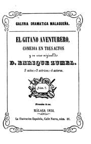 Tapa de El gitano aventurero, comedia en tres actos y en verso