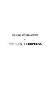Tapa de Esquisse psychologique des peuples européens