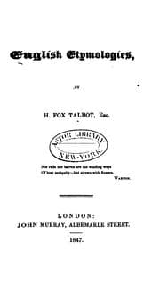 Tapa de English etymologies
