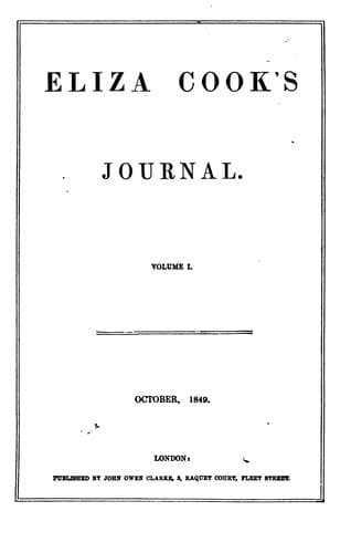 Tapa de Eliza Cook's Journal