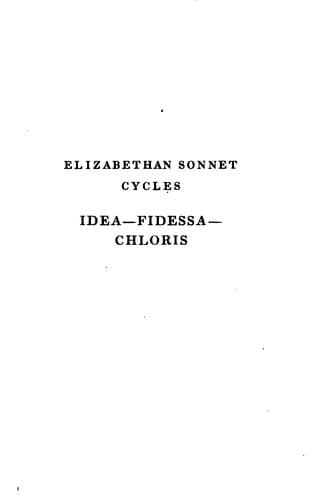 Tapa de Elizabethan Sonnet-cycles
