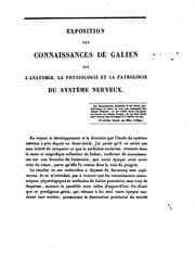 Tapa de Exposition des connaissances de Galien sur l'anatomie, la physiologie et la pathologie du ..