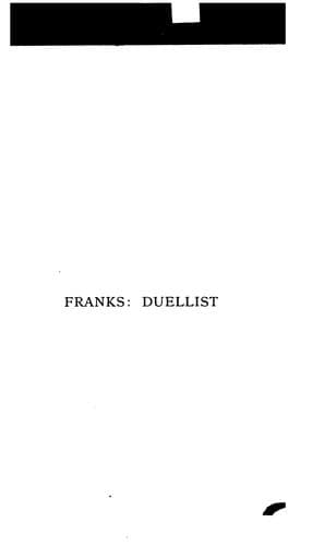 Tapa de Franks: Duellist : a Novel