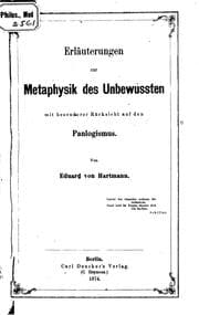 Tapa de Erläuterungen zur Metaphysik des Unbewussten mit besonderer Rücksicht auf ..