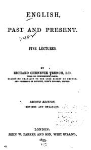Tapa de English, Past and Present: Five Lectures