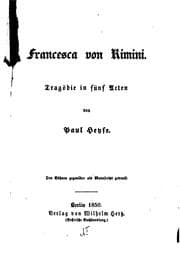 Tapa de Francesca von Rimini: Tragödie in fünf Acten