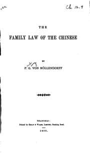 Tapa de The family law of the Chinese