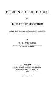 Tapa de Elements of Rhetoric and English Composition: 1st and 2nd High School Courses