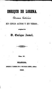 Tapa de Enrique de Lorena: Drama histórico en cinco actos y en verso