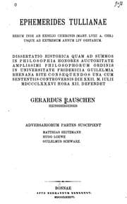 Tapa de Ephemerides Tullianae rerum inde ab exsilio Ciceronis (Mart. LVIII A. Chr.) usque ad extremum ..