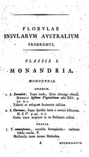 Tapa de Florulae insularum Australium prodromus