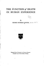 Tapa de The Function of Death in Human Experience