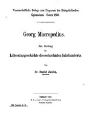 Tapa de Georg Macropedius: Ein Beitrag zur Litteraturgeschichte des sechzehnten Jahrhunderts