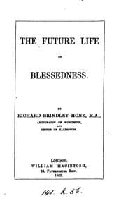 Tapa de The future life of blessedness