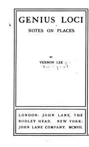 Tapa de Gemius Loci: Notes on Places