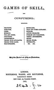 Tapa de Games of skill, and conjuring [by C.H. Bennett.]