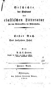 Tapa de Geschichte des Studiums der classischen Litteratur seit dem Wiederaufleben ..