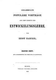 Tapa de Gesammelte popular̈e Vorträge aus dem Gebiete der Entwickelungslehre