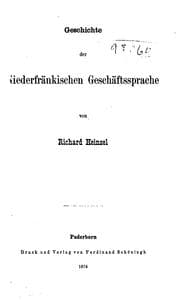 Tapa de Geschichte der niederfränkischen Geschäftssprache