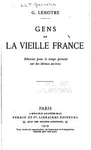 Tapa de Gens de vieille France: rêveries pour le temps présent sur des thèmes anciens