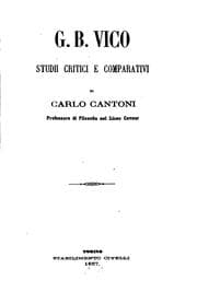 Tapa de G.B.Vico, studii critici e comparativi.: studii critici e comparativi